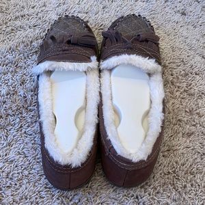 Earth Origins Fuzzy Moccasin Slippers